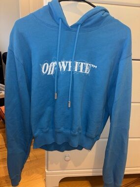 Off-White Blue Logo Hoodie Sweatshirt